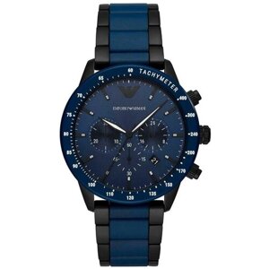 Наручные часы EMPORIO ARMANI Керамические наручные часы Emporio Armani AR70001 с хронографом, синий, черный