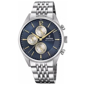 Наручные часы FESTINA Timeless Chrono Наручные часы Festina F20285.7, синий, серебряный