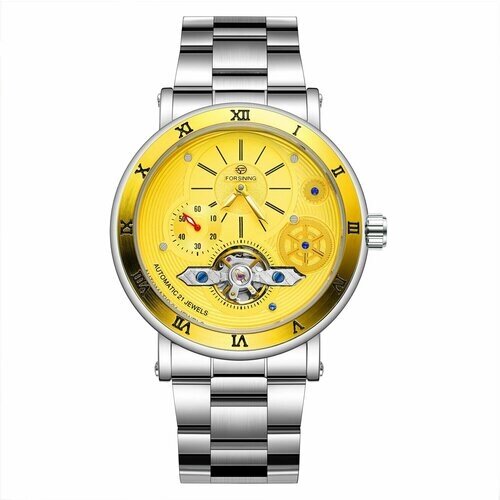 Наручные часы Forsining Forsining часы 21 камень скелет автоматические часы механические наручные часы для мужчин, желтый