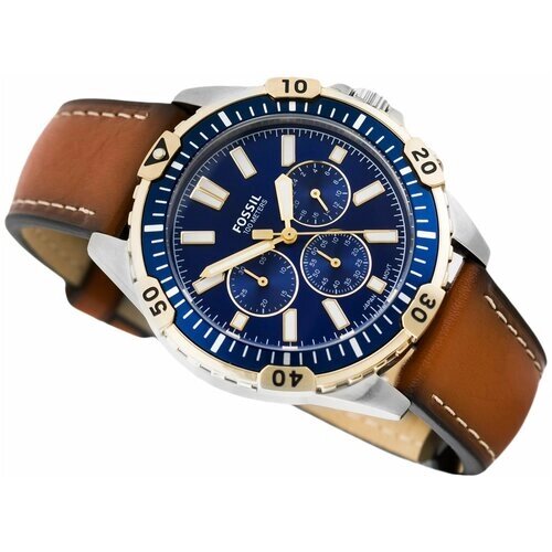 Наручные часы FOSSIL Garrett FS5625, коричневый, синий