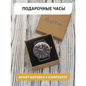 Наручные часы gifTree Мужские наручные часы Black Luxe из дерева от gifTree подарочные, коричневый