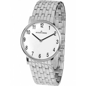 Наручные часы JACQUES LEMANS Classic 1-1849F, серебряный, белый