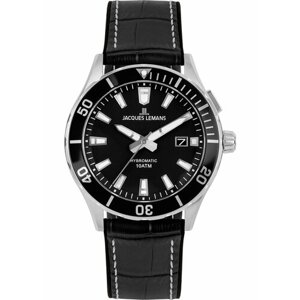 Наручные часы JACQUES LEMANS Hybromatic Jacques Lemans 1-2131A, серебряный, черный
