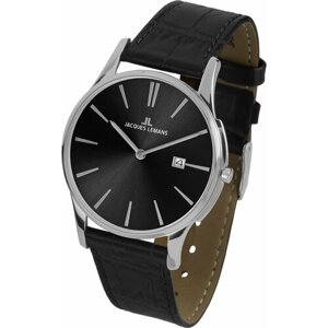 Наручные часы JACQUES LEMANS London Часы наручные Jacques Lemans 1-1937A, черный, серебряный