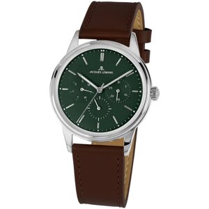 Наручные часы JACQUES LEMANS Retro Classic 1-2061C, серебряный, зеленый