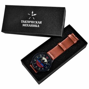 Наручные часы Kamukamu Часы наручные с символикой Спецназ военная Разведка, коричневый, красный