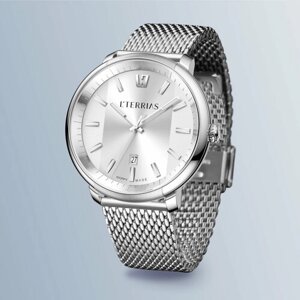 Наручные часы L'TERRIAS Наручные кварцевые часы L’TERRIAS стальной корпус на браслете "Stern", серебряный
