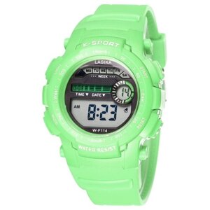 Наручные часы Lasika Электронные спортивные наручные часы Lasika с секундомером, подсветкой, защитой от влаги и ударов, зеленый