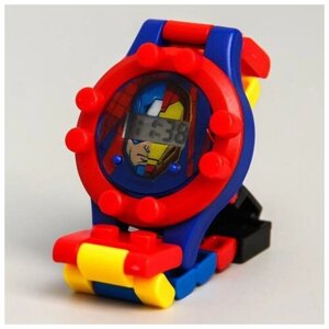 Наручные часы Marvel Часы наручные электронные "Супергерои", Мстители, с ремешком-конструктором, мультиколор