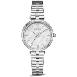 Наручные часы Megir Женские кварцевые с защитой от влаги, белый, серебряный
