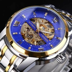 Наручные часы Мужские наручные часы Winner с бриллиантовым скелетом, фиолетовый