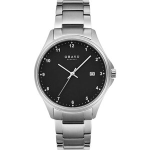 Наручные часы OBAKU Наручные часы Obaku Links V272LDTBST, серебряный, черный