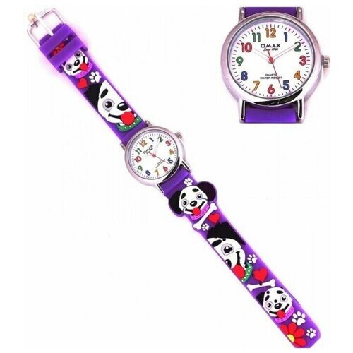 Наручные часы OMAX, кварцевые, корпус латунь, ремешок силикон, фиолетовый