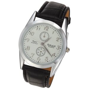 Наручные часы OMAX Наручные часы на кожаном ремешке Omax SP 219 размер 35х35 мм, серебряный