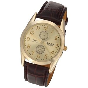 Наручные часы OMAX Наручные часы на кожаном ремешке Omax SP 219 размер 35х35 мм, золотой