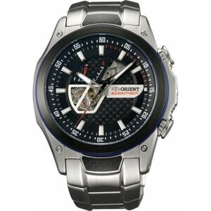 Наручные часы ORIENT Часы японские наручные мужские механические с автоподзаводом на браслете Orient SDA05001B, серебряный, черный