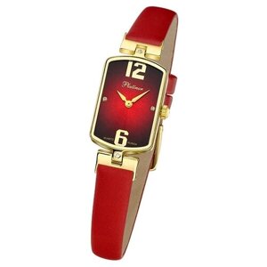 Наручные часы Platinor, золото, фианит, красный