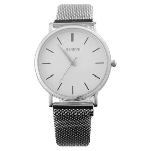 Наручные часы Promarket Часы наручные женские "Geneve", дискретный ход, ремешок 8.5 и 11 см, d-3 см (1 шт. серебряный