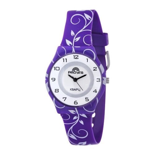Наручные часы Радуга, кварцевые, корпус пластик, ремешок пластик, водонепроницаемые, фиолетовый