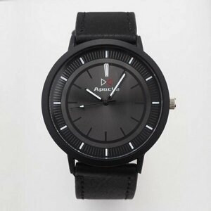 Наручные часы Сима-ленд Часы наручные кварцевые мужские "Арес", d-4.5 см, черный ремешок, черный