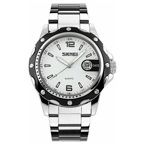 Наручные часы SKMEI Часы мужские SKMEI 0992 Stainless Band - Белые, серебряный, белый