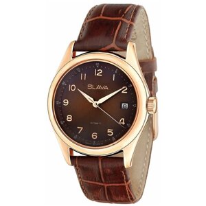 Наручные часы Слава Часы наручные "Слава" механические 1493271/300-8215, розовый, коричневый