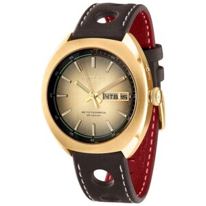Наручные часы Слава Российские механические наручные часы Слава МИР 5019181/300-2427, золотой, коричневый
