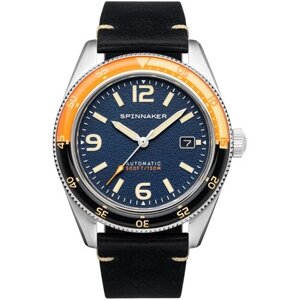 Наручные часы SPINNAKER Мужские итальянские механические часы Spinnaker Fleuss SP-5055-0D с гарантией, оранжевый, серебряный