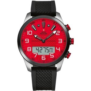 Наручные часы SWISS MILITARY BY CHRONO Мужские швейцарские часы Swiss Military by Chrono SM34061.02 с гарантией, серебряный, черный