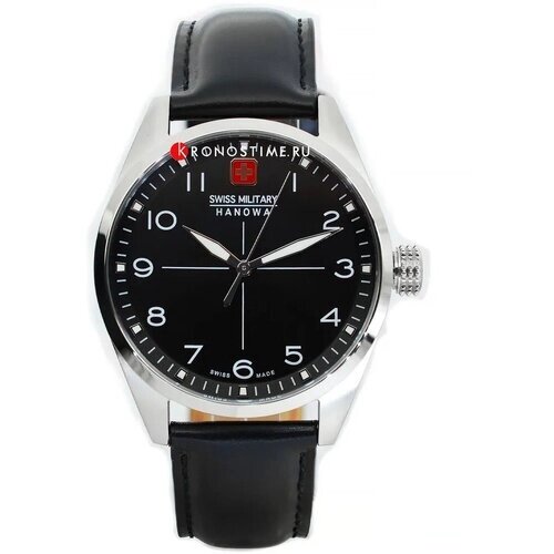 Наручные часы Swiss Military Hanowa Мужские наручные часы Swiss Military Hanowa Driver SMWGA7000901 с сапфировым стеклом с гарантией, серебряный, черный