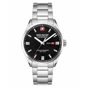 Наручные часы Swiss Military Hanowa Наручные мужские часы Swiss Military Hanowa Maxed SMWGH0001601 с гарантией, серебряный, черный