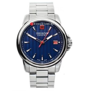 Наручные часы Swiss Military Hanowa Швейцарские мужские часы Swiss Military Hanowa Circler SMWGH7001006 с гарантией, серебряный, синий
