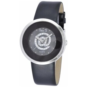 Наручные часы Тик-Так Наручные стрелочные часы (Тик-Так Н719 чёрные-сер корп-чёрный циф), черный, серебряный