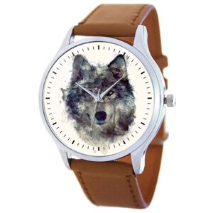 Наручные часы TINA BOLOTINA Волк Extra, коричневый