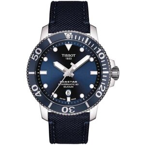 Наручные часы TISSOT Наручные часы Tissot Seastar 1000 Powermatic 80 Silicium T120.407.17.041.01, синий, голубой