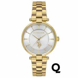 Наручные часы U. S. POLO ASSN. часы наручные женские U. S. POLO ASSN. USPA2048-04, 35 мм, желтый