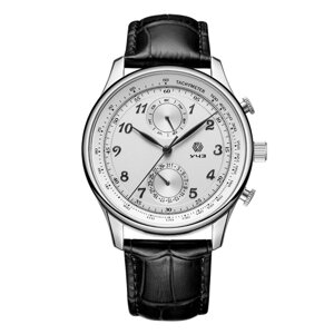 Наручные часы УЧЗ 3080L-1, черный, серебряный