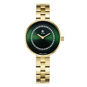 Наручные часы УЧЗ УЧЗ Spectr 3051В-6, золотой, зеленый