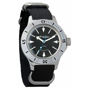 Наручные часы Восток Амфибия Мужские наручные часы Восток Амфибия 120512-black, нейлон, черный, черный