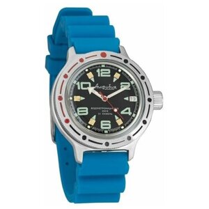 Наручные часы Восток Амфибия Наручные механические часы с автоподзаводом Восток Амфибия 420334 resin 120 blue, голубой