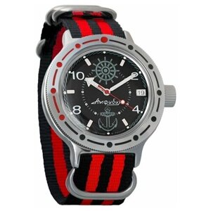 Наручные часы Восток Амфибия Наручные механические часы с автоподзаводом Восток Амфибия 420526 black red, красный