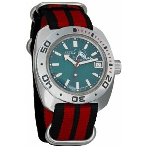 Наручные часы Восток Амфибия Наручные механические часы с автоподзаводом Восток Амфибия 710059 black red, красный