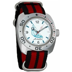 Наручные часы Восток Амфибия Наручные механические часы с автоподзаводом Восток Амфибия 710615 black red, красный