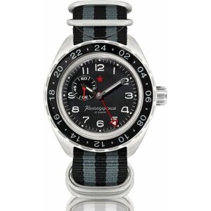 Наручные часы Восток Командирские Наручные механические часы с автоподзаводом Восток Командирские 02019А black grey, серый