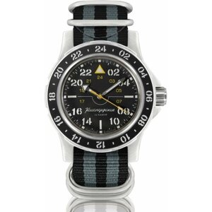 Наручные часы Восток Командирские Наручные механические часы с автоподзаводом Восток Командирские 18010Б black grey, серый