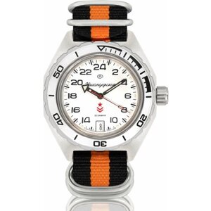 Наручные часы Восток Командирские Наручные механические часы с автоподзаводом Восток Командирские 650546 black orange, оранжевый