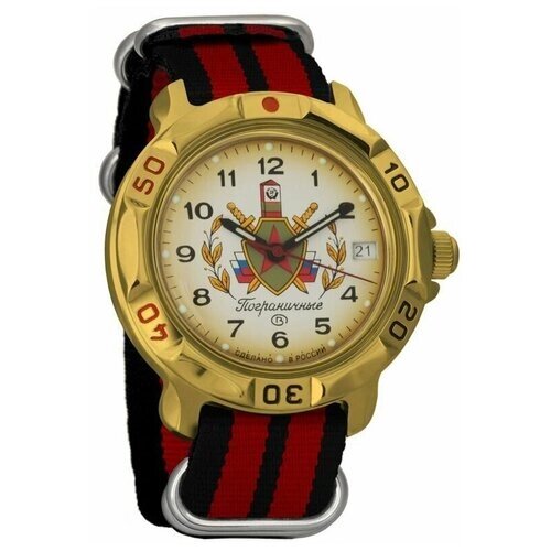 Наручные часы Восток Командирские Наручные механические часы Восток Командирские 819878 black red, красный