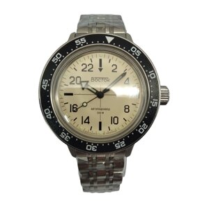Наручные часы Восток Мужские наручные часы "Восток Амфибия" 170074 с автоподзаводом и противоударными свойствами, серебряный