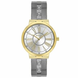 Наручные часы WESSE Часы наручные женские Wesse WWL110105, Кварцевые, 34 мм, желтый