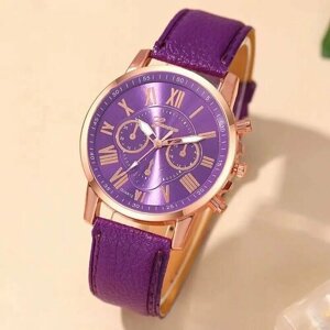 Наручные часы Женские кварцевые наручные часы Relogio Feminino фиолетовые, фиолетовый, золотой